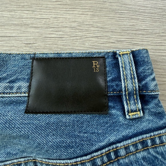 R13 Tailored Drop Bain With Rips Jeans - Picture 7 of 16